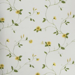 Papel de parede, floral, amarelo, verde e branco